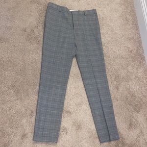 H&M plaid slim dress pants